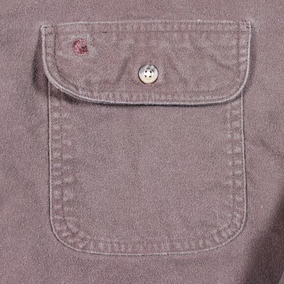 Carhartt Shirt Mens 2XLT Dark Brown Button Front Work Tall Canvas - Picture 3 of 7